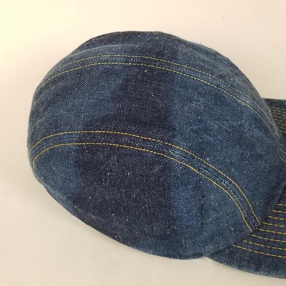 Samurai Jeans Hat Cap Fitted Mens Blue Denim Workwear Made in Japan Otokogi 15oz - Picture 3 of 9